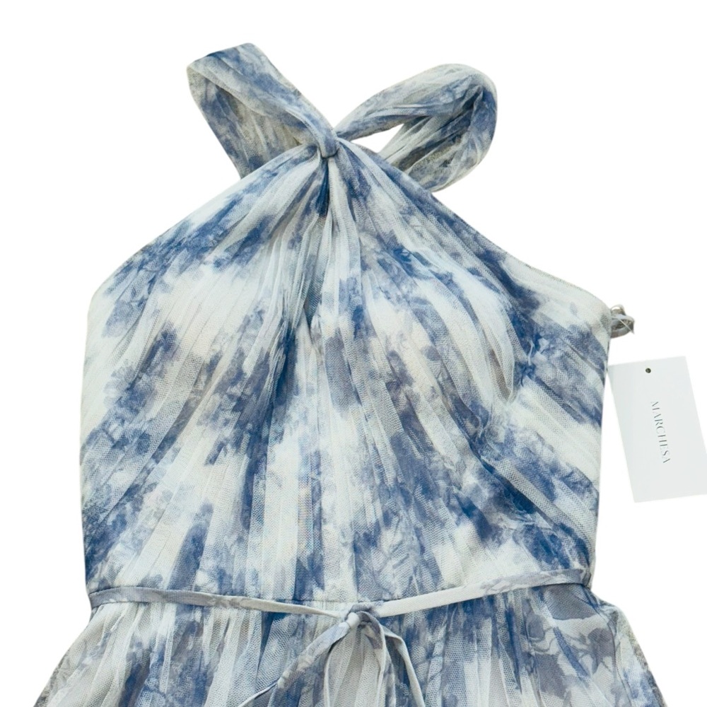 MARCHESA BRIDESMAID***Blue Floral Halter Maxi Dress***US 6 $385